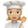 Woman Cook: Medium-Light Skin Tone Emoji 👩🏼‍🍳 image - Apple style