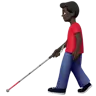 Man With White Cane: Dark Skin Tone Emoji 👨🏿‍🦯 image - Apple style