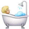 Person Taking Bath: Medium-Light Skin Tone Emoji 🛀🏼 image - Samsung style