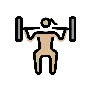 Woman Lifting Weights: Medium-Light Skin Tone Emoji 🏋🏼‍♀️ image - OpenMoji style