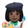 Woman Artist: Dark Skin Tone Emoji 👩🏿‍🎨 image - Samsung style