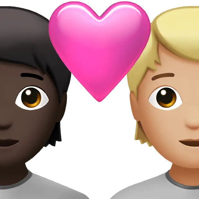 Couple With Heart: Person, Person, Dark Skin Tone, Medium-Light Skin Tone