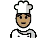 Man Cook: Medium Skin Tone Emoji 👨🏽‍🍳 image - OpenMoji style