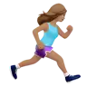Woman Running Facing Right: Medium Skin Tone Emoji 🏃🏽‍♀️‍➡️ image - Apple style