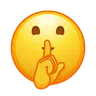 ใบหน้าด้วยนิ้วปิดริมฝีปากปิด Emoji 🤫 image - Telegram style
