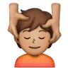 Person Getting Massage: Medium Skin Tone Emoji 💆🏽 image - Samsung style