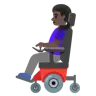 Woman In Motorized Wheelchair: Dark Skin Tone Emoji 👩🏿‍🦼 image - Google Noto Color style