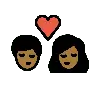 Kiss: Medium-Dark Skin Tone Emoji 💏🏾 image - OpenMoji style