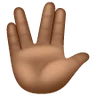 Vulcan Salute: Medium-Dark Skin Tone Emoji 🖖🏾 image - Samsung style