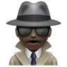 Man Detective: Dark Skin Tone Emoji 🕵🏿‍♂️ image - WhatsApp style