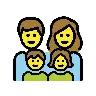 Family: Man, Woman, Girl, Boy Emoji 👨‍👩‍👧‍👦 image - OpenMoji style