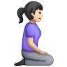 Woman Kneeling Facing Right: Light Skin Tone Emoji 🧎🏻‍♀️‍➡️ image - Samsung style