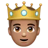 Prince: Medium Skin Tone Emoji 🤴🏽 image - WhatsApp style