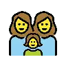 Family: Woman, Woman, Girl Emoji 👩‍👩‍👧 image - OpenMoji style