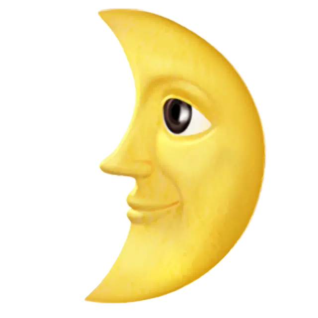 First Quarter Moon with Face