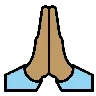 Folded Hands: Medium Skin Tone Emoji 🙏🏽 image - OpenMoji style