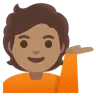Person Tipping Hand: Medium Skin Tone Emoji 💁🏽 image - Google Noto Color style