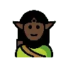 Elf: Dark Skin Tone Emoji 🧝🏿 image - OpenMoji style