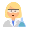 Woman Scientist: Medium-Light Skin Tone Emoji 👩🏼‍🔬 image - Tossface style