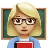 Woman Teacher: Medium-Light Skin Tone Emoji 👩🏼‍🏫 image - Apple style