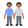 Men Holding Hands: Medium Skin Tone Emoji 👬🏽 image - Tossface style