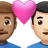 Couple With Heart: Man, Man, Medium Skin Tone, Light Skin Tone