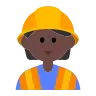 Construction Worker: Dark Skin Tone Emoji 👷🏿 image - Tossface style