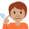 Deaf Person: Medium Skin Tone Emoji 🧏🏽 image - Twitter / X (Twemoji) style