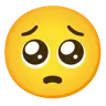 Visage avec des yeux suppliants Emoji 🥺 image - Google Noto Color style
