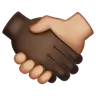 Handshake: Dark Skin Tone, Medium-Light Skin Tone Emoji 🫱🏿‍🫲🏼 image - WhatsApp style