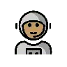 Astronaut: Medium Skin Tone Emoji 🧑🏽‍🚀 image - OpenMoji style