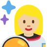 Woman Astronaut: Medium-Light Skin Tone Emoji 👩🏼‍🚀 image - Twitter / X (Twemoji) style