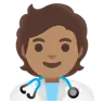 Health Worker: Medium Skin Tone Emoji 🧑🏽‍⚕️ image - Google Noto Color style