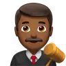 Man Judge: Medium-Dark Skin Tone Emoji 👨🏾‍⚖️ image - Apple style