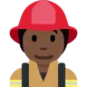 Firefighter: Dark Skin Tone Emoji 🧑🏿‍🚒 image - Twitter / X (Twemoji) style