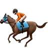 Horse Racing: Medium-Light Skin Tone Emoji 🏇🏼 image - Apple style