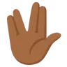 Vulcan Salute: Medium-Dark Skin Tone Emoji 🖖🏾 image - Google Noto Color style