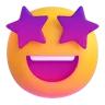 Emoji Grinning Face cu ochi de stele 🤩 image - Microsoft 3D Fluent style