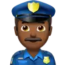 Man Police Officer: Medium-Dark Skin Tone Emoji 👮🏾‍♂️ image - Apple style