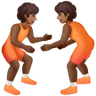 People Wrestling: Medium-Dark Skin Tone Emoji 🤼🏾 image - Samsung style
