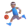 Man Bouncing Ball: Medium Skin Tone Emoji ⛹🏽‍♂️ image - Microsoft 3D Fluent style