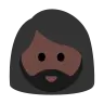 Woman: Dark Skin Tone, Beard Emoji 🧔🏿‍♀️ image - Tossface style