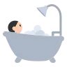 Person Taking Bath: Light Skin Tone Emoji 🛀🏻 image - Tossface style