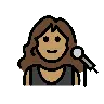 Woman Singer: Medium Skin Tone Emoji 👩🏽‍🎤 image - OpenMoji style
