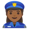 Woman Police Officer: Medium-Dark Skin Tone Emoji 👮🏾‍♀️ image - Google Noto Color style