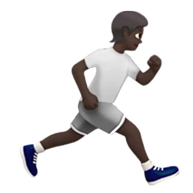 Person Running Facing Right: Dark Skin Tone