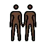 Women Holding Hands: Dark Skin Tone Emoji 👭🏿 image - OpenMoji style