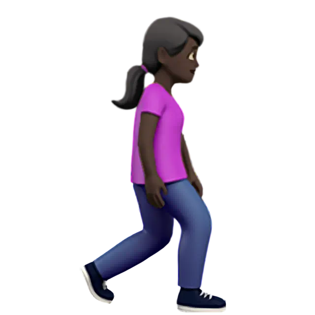 Woman Walking Facing Right: Dark Skin Tone