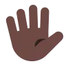 Hand With Fingers Splayed: Dark Skin Tone Emoji 🖐🏿 image - Tossface style