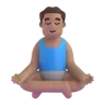 Man In Lotus Position: Medium Skin Tone Emoji 🧘🏽‍♂️ image - Microsoft 3D Fluent style